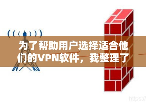 为了帮助用户选择适合他们的VPN软件,我整理了以下分类推荐,按照功能和适用场景进行分门别类 为了帮助用户选择适合他们的VPN软件,我整理了以下分类推荐,按照功能和适用场景进行分门别类