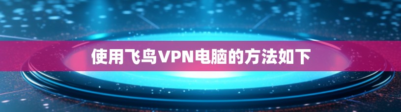 使用飞鸟VPN电脑的方法如下